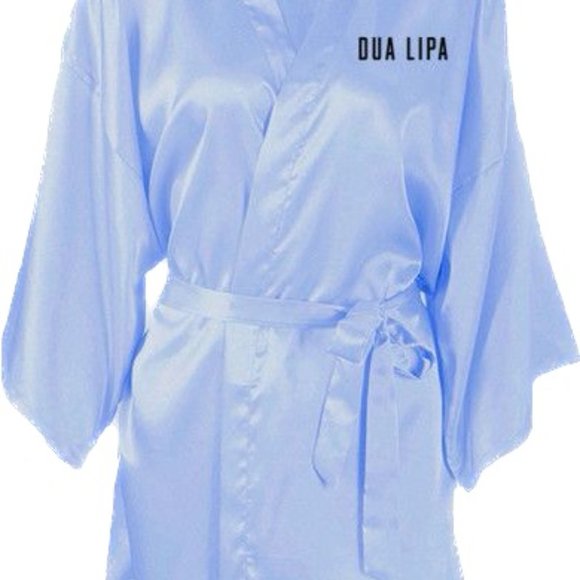 Dua Lipa New Rules Light Blue Silk Robe - Picture 3 of 3